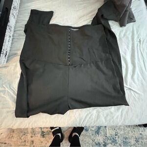 Black compression workout pants. Set of two.